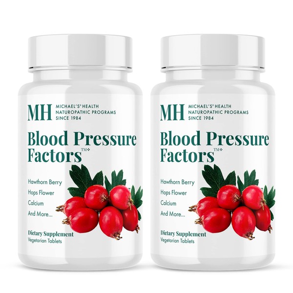 MICHAEL'S Naturopathic Programs Blood Pressure Factors - 180 Vegetarian Tablets, 2 Pack - Blood Pressure Support, Nourishes Cardiovascular & Nervous Systems - Gluten Free, Kosher - 120 Total Servings