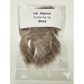 Flies4U - UK Alpaca Fly Tying Dubbing Material – 1g Premium Natural Fiber for Flies - GRAY