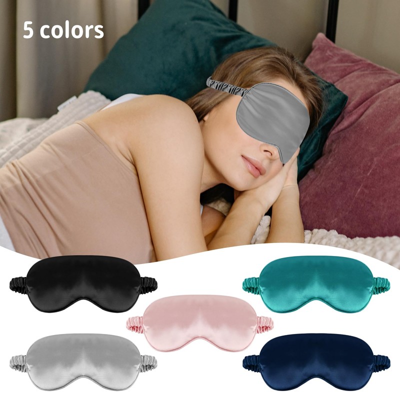 1 Pack Sleep Mask, Silk Eye Mask with Elastic Strap,