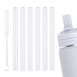 6pcs Replacement Straws for Hydrapeak Mini 14OZ Kids Water Bottles, Reusable Plastic Straws with Cleaning Brush for Hydrapeak Bottle Replacement Parts