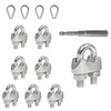 ZCLGOOD 8PCS 5/32" M4 Wire Rope Clamps with Thimbles Set,