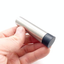 Door Stop | Wall or Skirting Mounted | Satin Stainless Steel | 78mm Projection | Concealed Fixing | Pack of 4