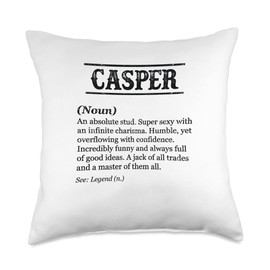 for Someone Named CASPER Casper-Name Definition | Funny Phrase-Customized Men's Throw Pillow, 18x18, Multicolor