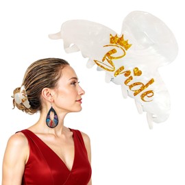 Bride Hair Claw Clip, Exquisite Acrylic Banana Clip for Women and Girls Wedding Bachelorette Party & Hen Do Accessories Y8XNZJ