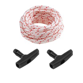 Vxcvzv 3.5mm Lawnmower Pull Cord with 2 Handles,10m/32.8Ft Lawn Mower String Recoil Starter Rope Replacement for Petrol Lawn Mower Trimmer Chainsaw