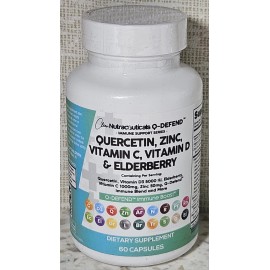 Clean Nutraceuticals Q-Defend Quercetin Zinc Vitamin C & D Elderberry 01/2027