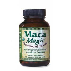 Maca Magic: 100% Organic Gelatinized Powder Vegan Capsules (60 ct) - Peruvian Premium Grade Superfood – Full Spectrum Blend of Black, Red, Purple, and Yellow Maca – Certified Organic – Gluten Free