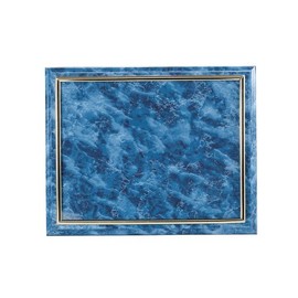 Certificate Plaque Board with Gold Raised Border Slide in Plexi Glass, Blue