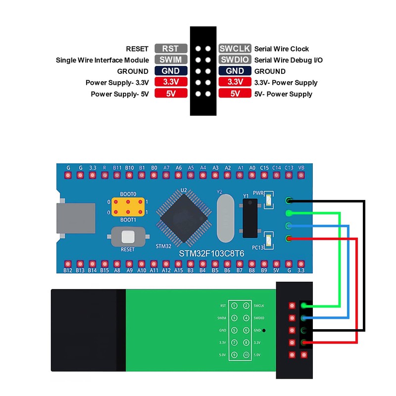 APKLVSR ST-Link V2 Emulator Downloader Programmer, ST-Link V2 Mini Debugger