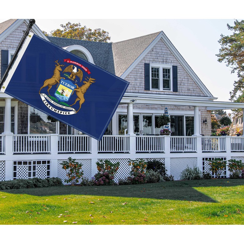 3×5 FT Michigan Flag, Large 100D USA State Outdoor Banner,Doube