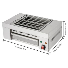 Electric Smokeless Indoor Grill, 1500W Indoor Grills Electric Smokeless Grill, Adjustable Temperature 32-446 ° F with Safe Removable Water Tray & Griddle, Stainless Steel Indoor Grill BBQ Grill