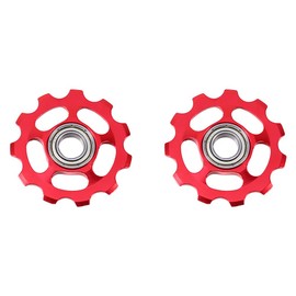 Dilwe Bicycle Front Derailleur Pulley, Pack of 2 Aluminium Alloy Bicycle Rear Derailleur Pulley Accessories for Riding Shift Pulley Shimano Xt Pulley 8 Speed