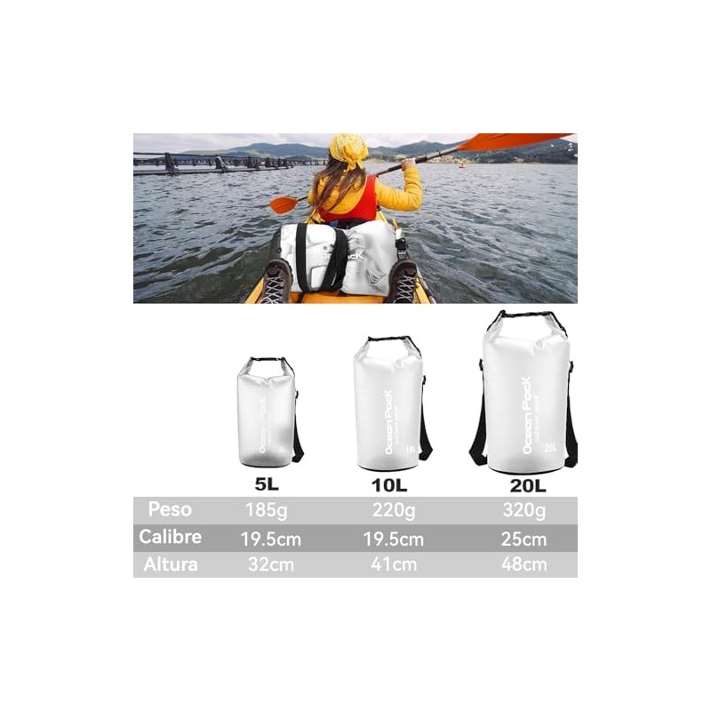 Bolsa Impermeable, Bolsa Seca 20l 10l 5l Con Funda Impermeable