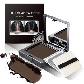 3 in 1 Root Powder for Hair Thickening, Shading and Eyebrows - Hair Powder for Natural Hairline for Thin Hair, Root Concealer, Waterproof, Long-Lasting 12 g (Coffee Brown, 12 ml)