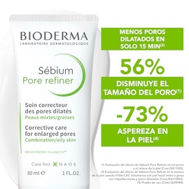 BIODERMA, Sébium Pore Refiner, Corrector De Poros, Acción Ultra Matificante, Skincare Piel Grasa, 30ML