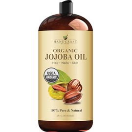 Handcraft Blends Usda Aceite de Jojoba Orgánico - 28 Fl Oz - Puro y Natural - Aceite de Grado Premium para Rostro, Cuerpo y Cabello - Aceite Anti...  
