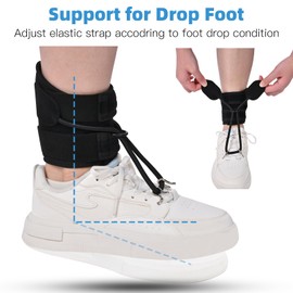 Tenbon Adjustable AFO Brace for Foot Drop - Dorsiflexion Assist, Day & Night Use, Fits Left or Right Foot (Unisex, All-Day Wearable)