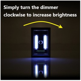 nextool Battery Operated Adjustable Brightness LED Night Lights, 200 Lumen Cordless COB LED Light Switch, Wall Wireless Mount Under Cabinet, Tap Light, Shelf, Closet, Garage, 4-Pack, Cream Color