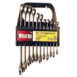 Great Neck 11-Piece Large Metric Wrench Set, 6mm-19mm, Chrome Plated, Heat Treated Steel, Includes: 6mm, 7mm, 8mm, 9mm, 10mm, 12mm, 13mm, 14mm, 15mm, 17mm, 19mm