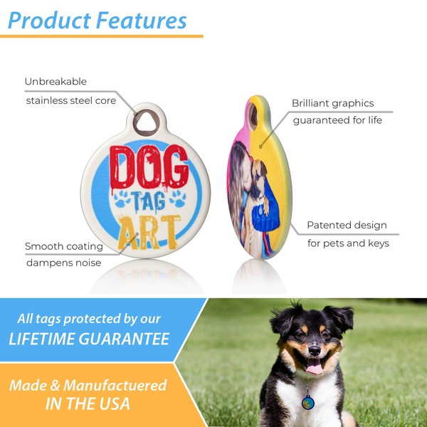 Dog Tag Art Lupine Pattern Go Go Gecko Custom Pet ID Tag for Dogs and Cats (Small) Lupine Brand Matching Tag, Complements Lupine Leash and Collar Patterns, Customizable Dog Tags