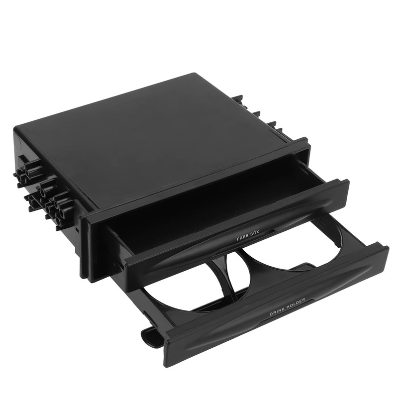 Car Stereo Storage Box, Car Radio Bottle Holder Universal Black
