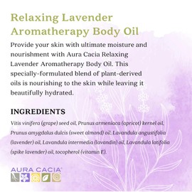 Aura Cacia Relaxing Lavender Aromatherapy Body Oil | GC/MS Tested for Purity | 237ml (8 fl. oz.)