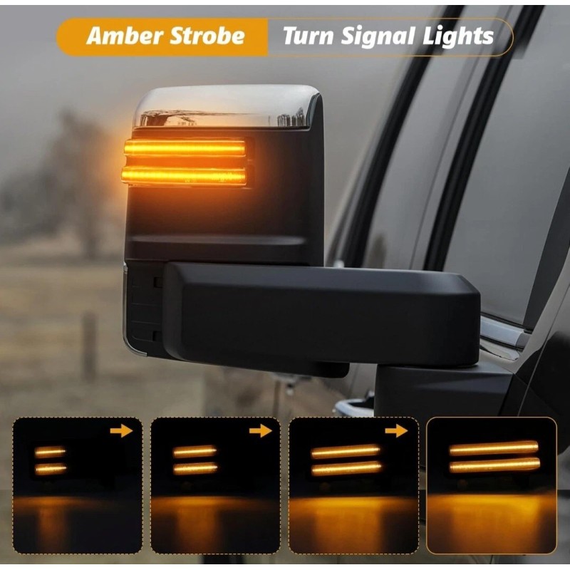 Signal Sequential Tow Mirror Turn Signal Lights Smoked for '20-'23