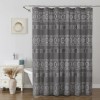 Gray Boho Farmhouse Modern Shower Curtain Set Waterproof Polyester Neutral