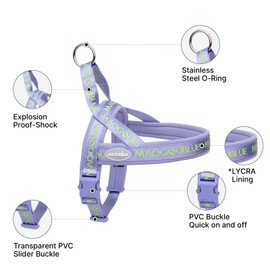 Maogoublue Escape-Proof Dog Harness with No-Choke Comfortable Lycra Fabric Vest and Quick-Release Buckle Easy Control Handle for Medium Dogs, Easy for Training Walking (Purple, Medium)