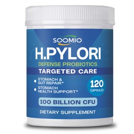 H.Pylori Support Probiotic 100 Billion CFU - Lactobacillus Reuteri, Mastic Gum, Berberine, Zinc Carnosine, Green Tea | Stomach Comfort & Gut Microbiome Care | Delayed-Release Vegan Capsules, 120 Caps