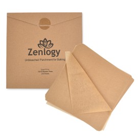Zenlogy 12x12 Parchment Paper Squares (200 Sheets), Unbleached, High Heat, Non-stick, Pre-cut Baking Paper for Dehydrator, Ninja Foodi Flip Air Fryer, Toaster Oven, and so much more.