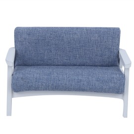1:12 Dollhouse Miniature Mini Toy Furniture Model Japanese Wooden Armchair Fabric SofaBlue