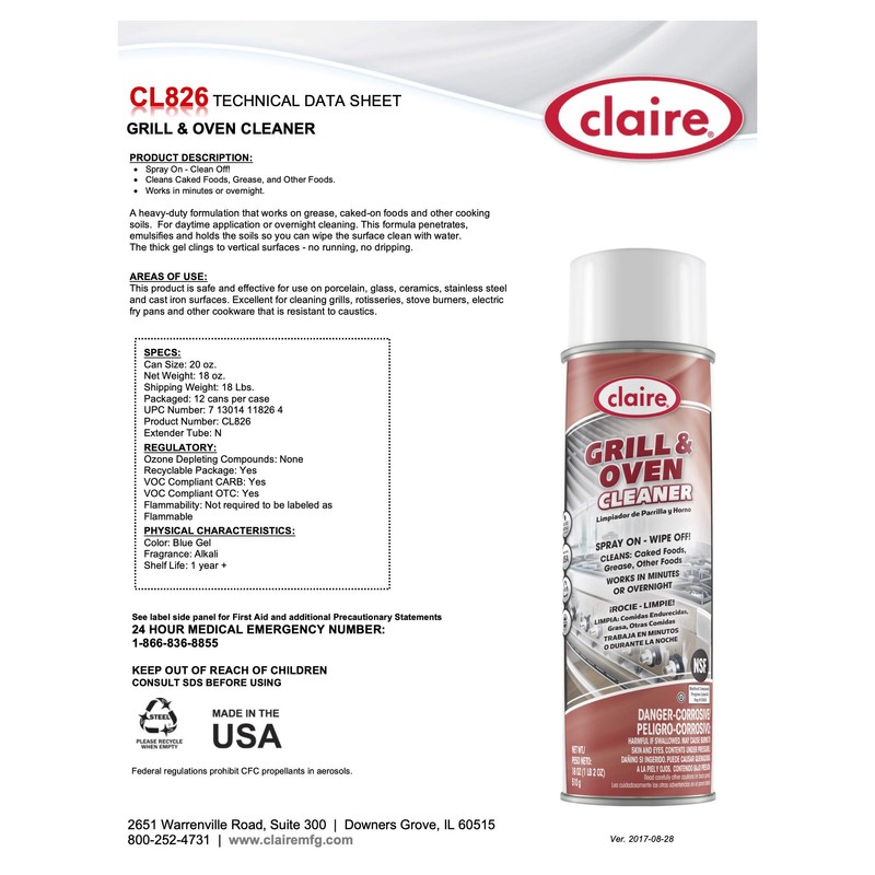 Claire Oven Cleaner, Grill, 12 Count