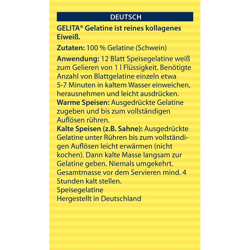 Gelita Gold Strength Leaf Gelatin - 500 Sheets/2.2 Pounds