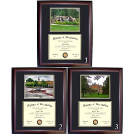 Slippery Rock Diploma Frame - Photo Option #1 - Walnut Frame
