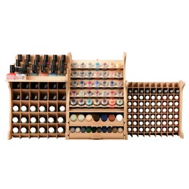 Bucasso Plastic Modeling Tool Storage, Large Capacity Combination Rack, MDF Material Paint Box Holds 211 DIY Tinting Ink Bottle Durable, Suitable for Tamiya/Mr.Hobby/Vallejo/Citadel GK PS