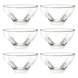 Barski Glass Bowl - For Dessert - Salad - Pasta - Fruit - Nuts - Chocolate - Set of 6 Bowls - Designed - 5.2" Diameter - Made in Europe