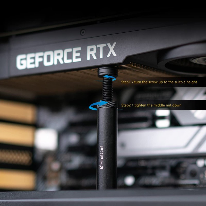 DolDer GPU Holder, Aluminium Magnetic GPU Holder, Height-Adjustable Graphics Card