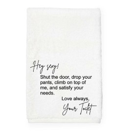 Hand towel Hey sexy shut the door toilet bathroom gift decor dish drying cloth