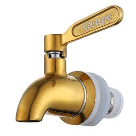 Genpe Durable 304 Stainless Steel Spigot for Beverage Dispenser, Spigots for Glass Jar & Drink Juice Dispenser Replacement Golden Finish