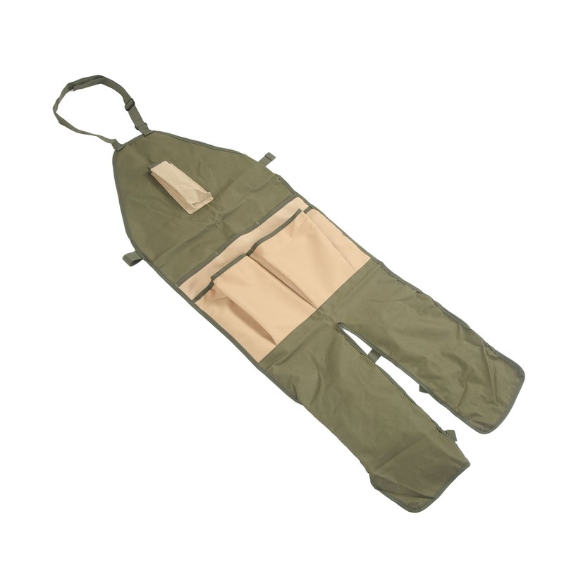 Gardening Apron Green Khaki 600D Oxford Fabric Multiple Pockets Durable