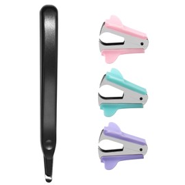 GOLD DEER 4 Pack Staple Remover Color Mini Staple Remover Stapler Removal Tool Flat Needle Remover Pen Shape Staple Removal Tool Multifunctional Stapler Staple Remover Lead Removal Document Stationery
