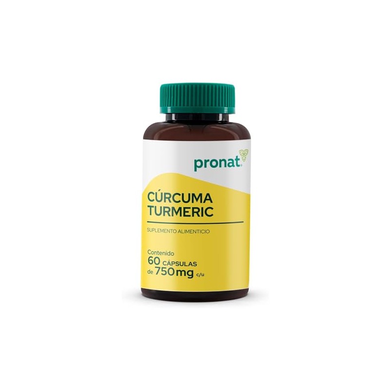 PRONAT | Cúrcuma Turmeric, Suplemento Alimenticio, 60 cápsulas de 750