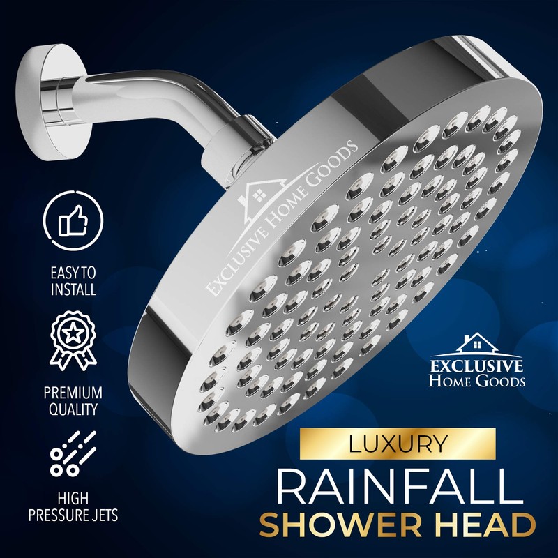 Heatsistence-Luxury Rainfall Shower Head - High-Pressure Showerhead Jets, Rain Shower
