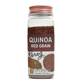 Pereg Red Grain Quinoa (12 Oz x 6 Pack) - Rich in Fibres, Proteins & Iron - Non-GMO, All Natural & Gluten-Free - Ancient Superfood Red Quinoa Grains - Vegetarian & Vegan