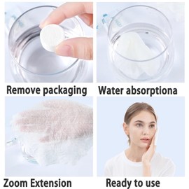 100 Pieces Disposable Face Towel, Compressed Towels Portable Mini Compressed Coin Cotton Tissue for Travel Sports, Beauty Salon or Home Hand Wipes