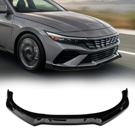 3PCS Front Bumper Lip Compatible with Hyundai Elantra Sedan 4-Door 2024-2025,Glossy Black Front Bumper Splitter Kit