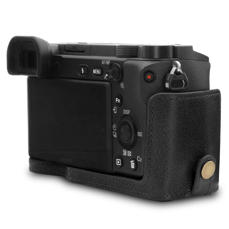 MegaGear MG1641 EVER READY BLACK GENUINE LEATHER CAMERA CASE COVER