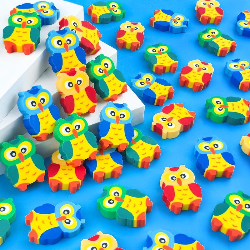 120pcs Owl Mini Erasers for Kids, Bulk Cute Pencil Erasers
