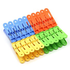 Morices 20 Pcs Colorful Plastic Clothespins, 4 Bright Colors Windproof Clothesline Clothespins, Mini Colored Hanging Clips for Crafts, Papers, Photography, DIY Projects, Towel Clips, Quilt Clips,